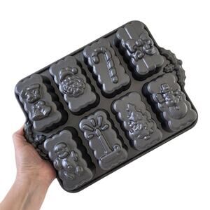 Nordic Ware Holiday Bakeware Pan Nonstick Christmas Mini Loaf Mold USA